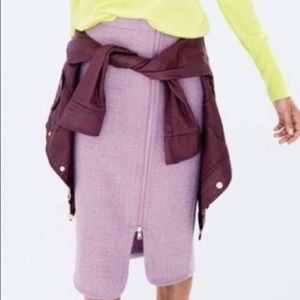 J Crew dusty pink wool skirt with zipper on side, size 8